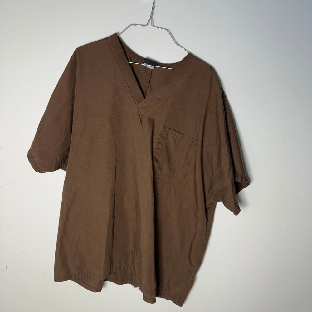 EUC Mens Cherokee Workwear Scrubs Brown XL Top & Pants Set
